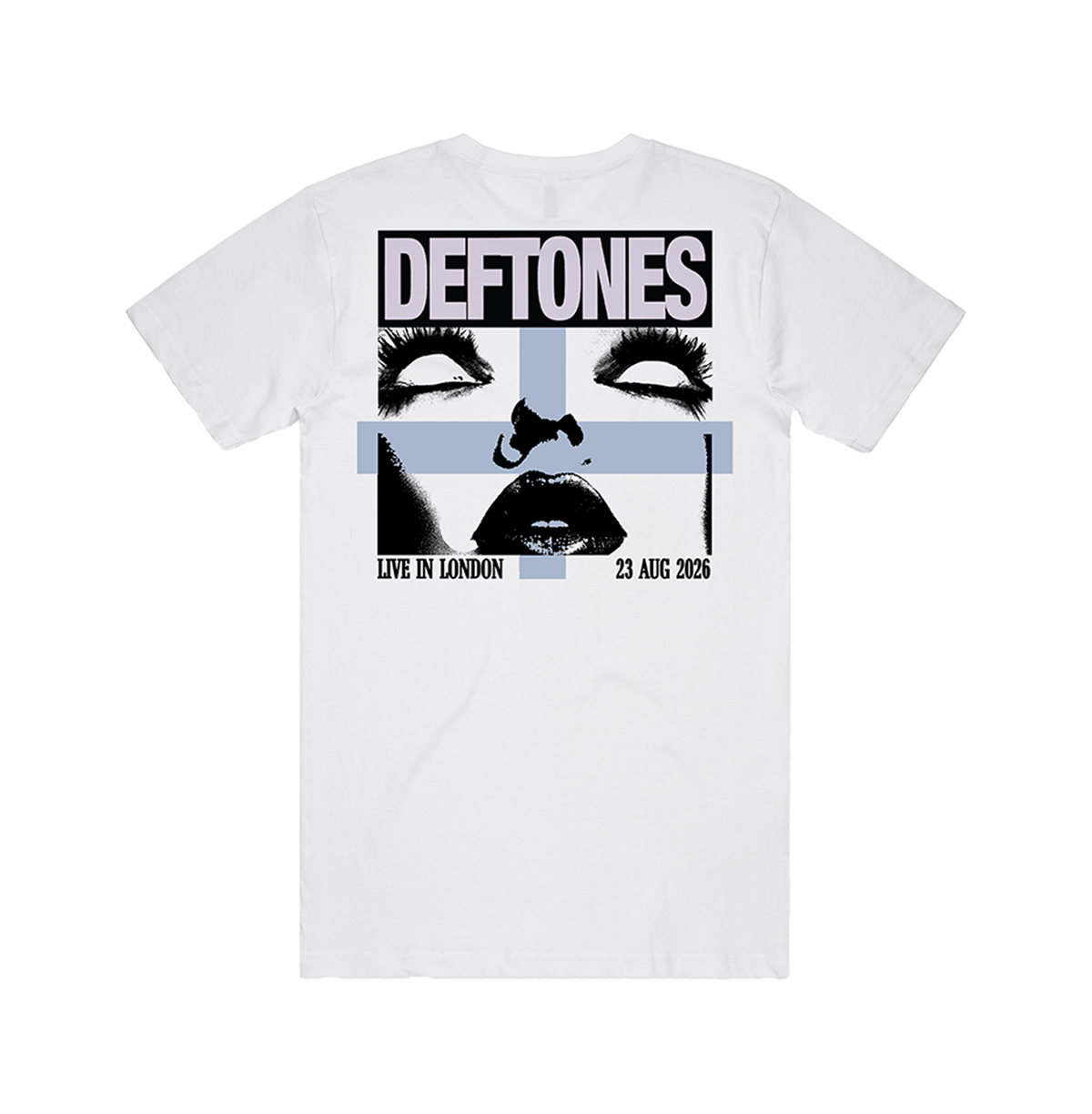 White cotton standard fit eyes cross outbreak t-shirt with deftones graphic available at official Deftones UK store