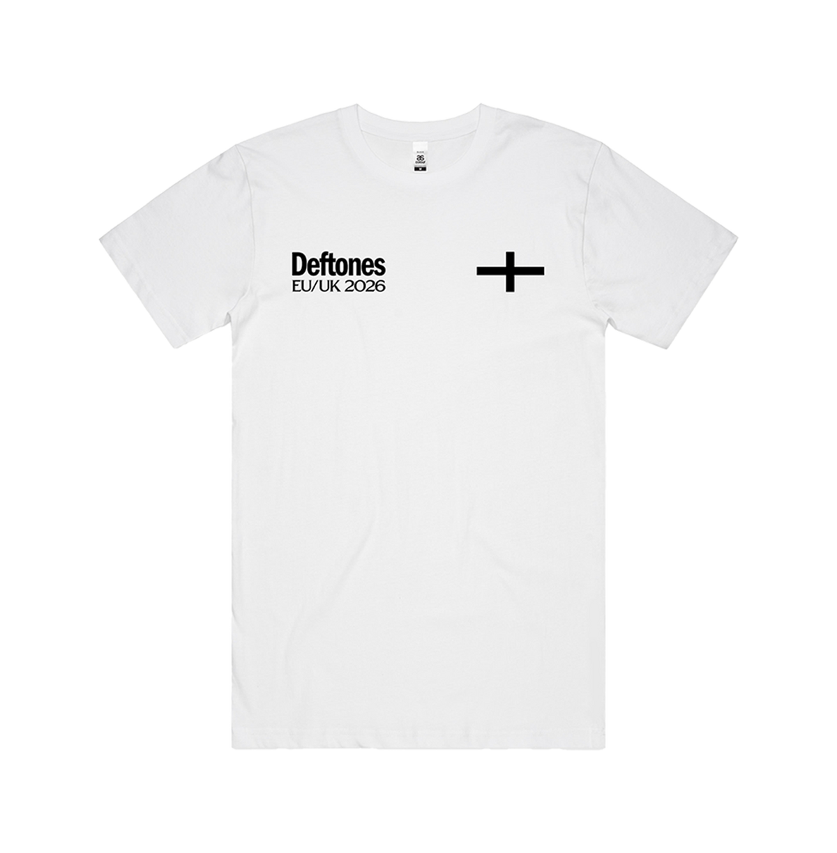 White cotton standard fit lips threshold t-shirt with black deftones eu uk 2026 text from official deftones uk store