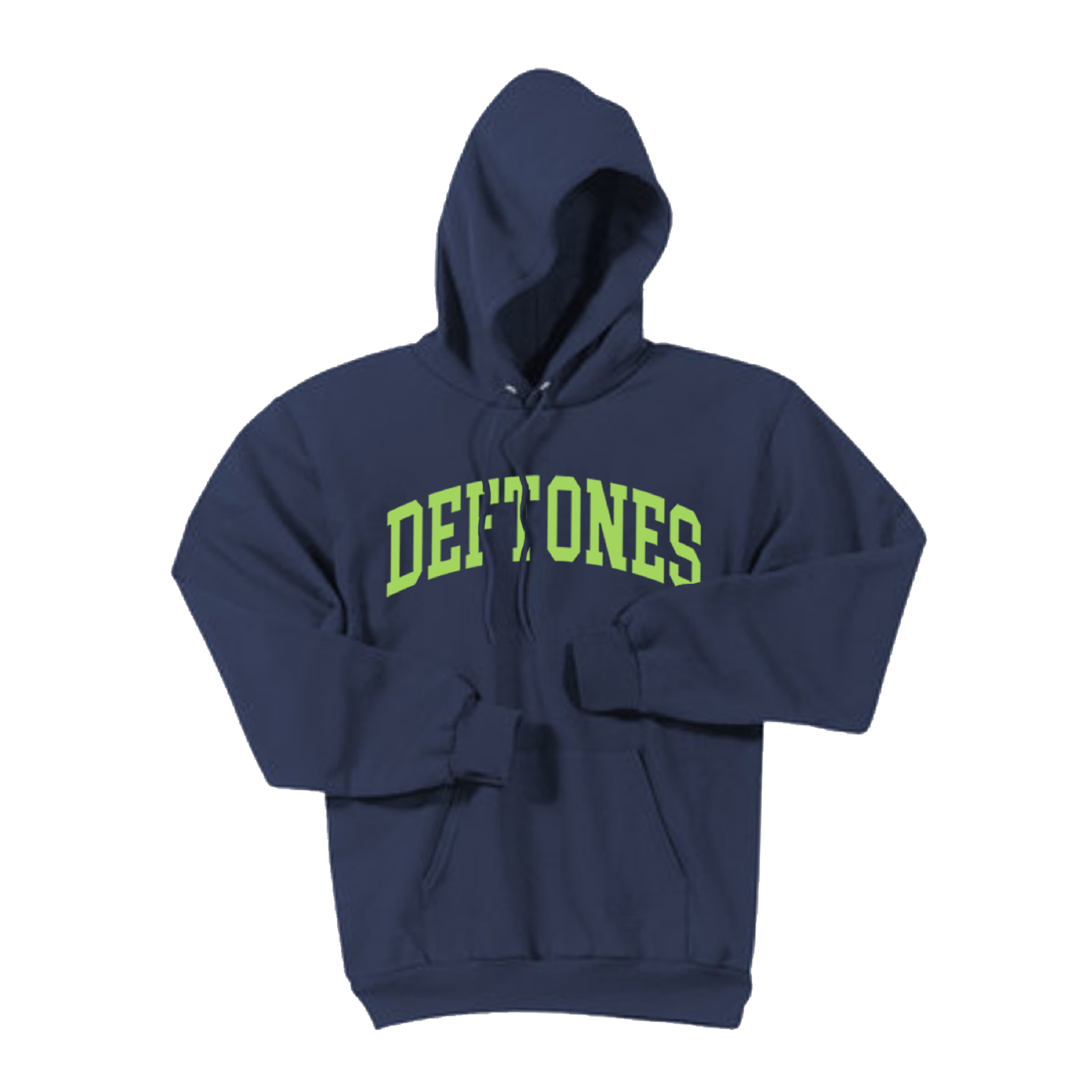 Navy Green Colligate Logo Hoodie